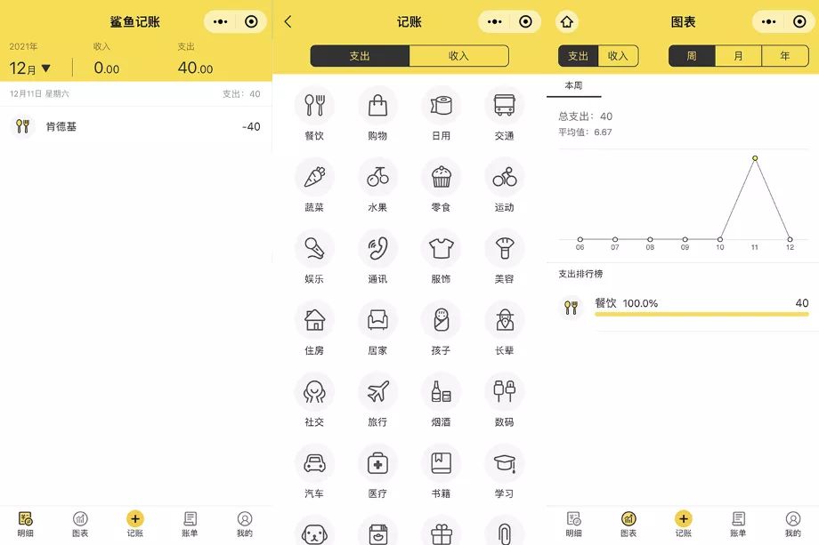 鲨鱼记账小程序